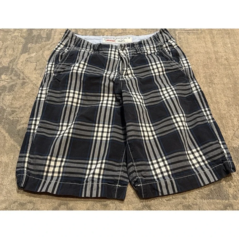 Mens American Eagle‎ Outfitters Longboard Shorts, Plaid, Below Knee, SZ 26 Multi